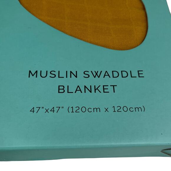 Natemia Bamboo Muslin Swaddle Blanket Harvest Gold 47" x 47" New - Picture 10 of 10